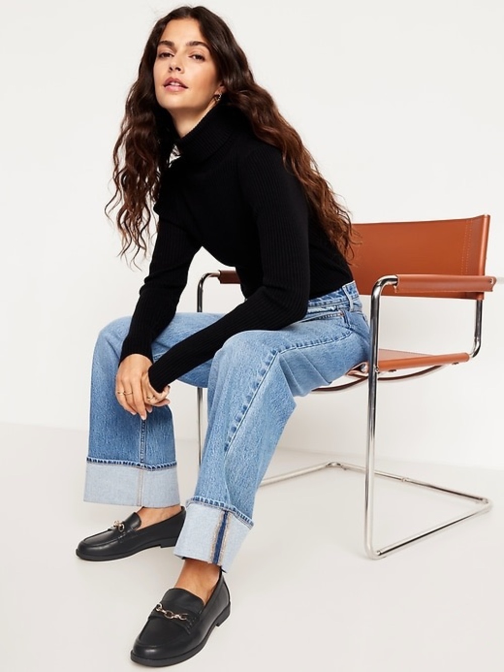 Old Navy Faux Leather Loafers | Classic Slip-On Flats | Women’s 9